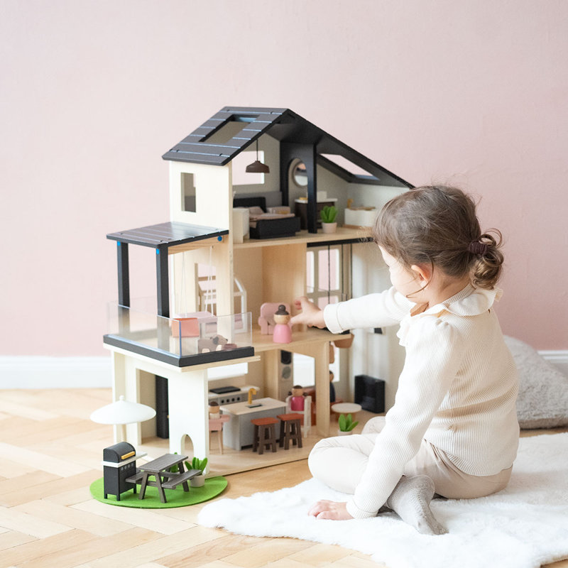 Tiny Land® Modern Family Dollhouse, Black