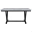 Table de salle à manger de style moderne 6 pièces avec 4 chaises et 1 banc, table avec placages marbrés et pieds en V (blanc)