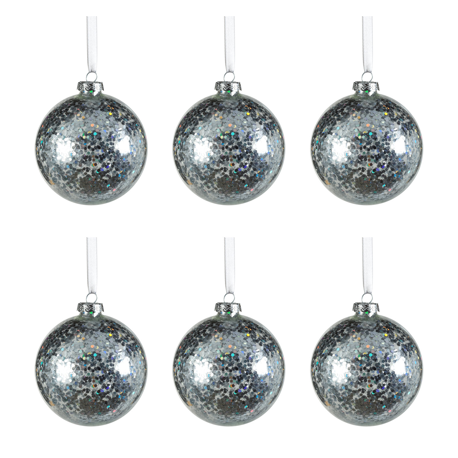 Corvell Bauble, Silver, 4" H x 4" W x 4" D
