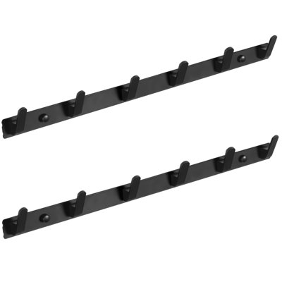 Aluminum Hook Rack Set of 2 - Black