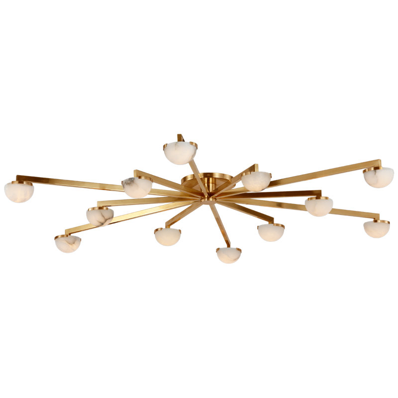 Pedra 12 - Light LED Flush Mount, Antique-Burnished Brass