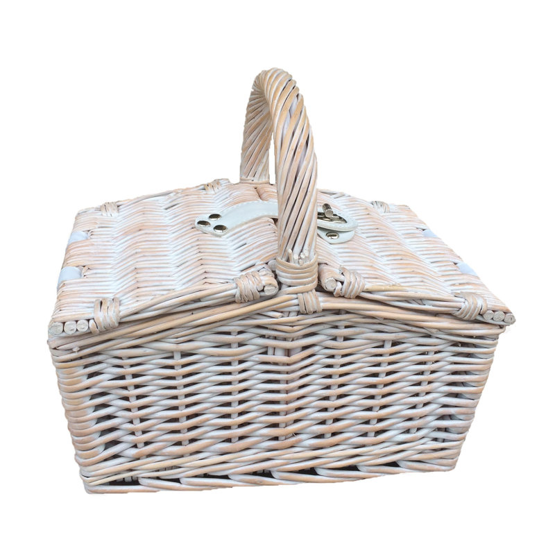 Wicker Small Double Lidded Hamper Basket