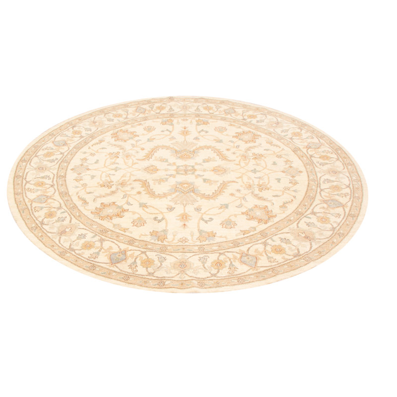 Tapis rond en laine noué à la main de conception unique 8 pi 1 po nouvel âge Brecia