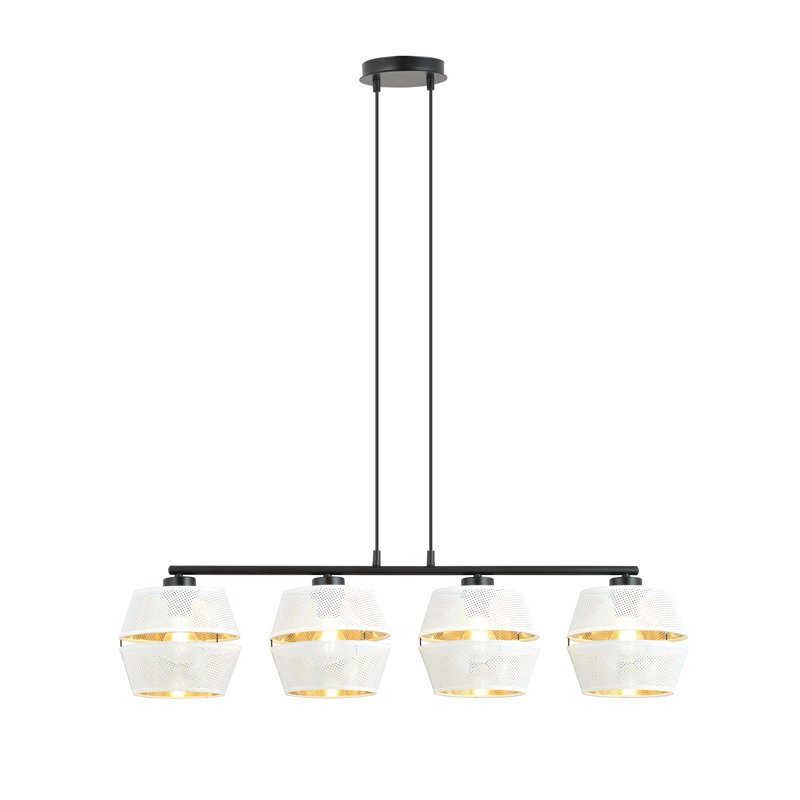 Abelle 4 - Light Steel Pendant, White/Gold