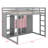 Full Size Wood Loft Bed With Wardrobe, Shelves And Cabinet-1475983724-1475983722