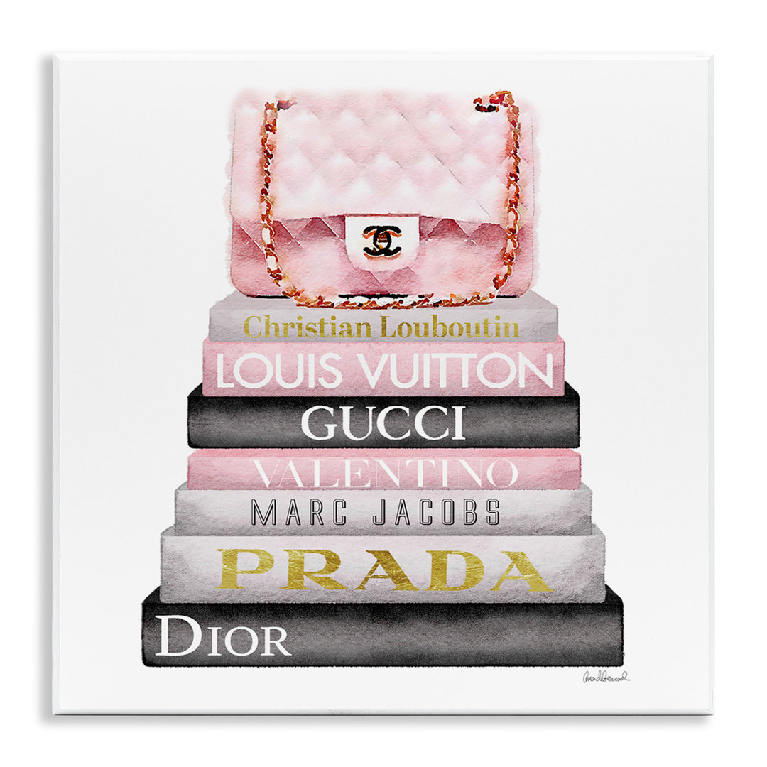 High Fashion Bookstack Padded Bag - Advertisements Print Willa Arlo™ Interiors