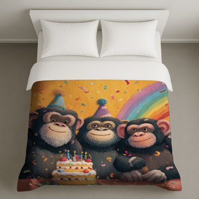 Housses de couette Monkeys With Birthday Cake