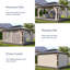 16 pi L 12 pi. D Pavillon de jardin fixe en aluminium