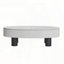Oval Coffee Table with Faux Marble Top and Hidden Drawer – White