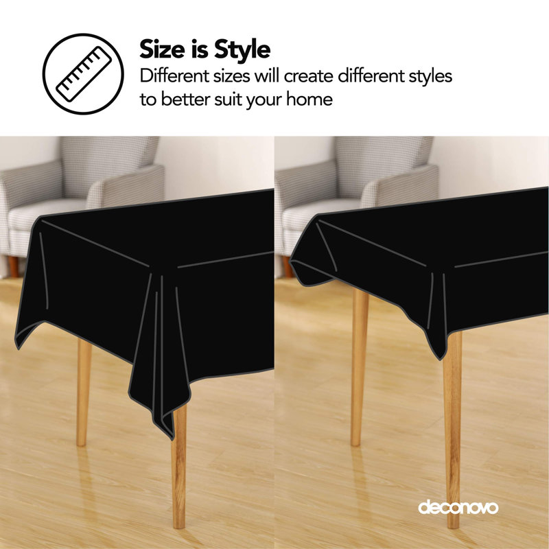 Solid Spillproof Decorative Red Tablecloths, 120" L x 54" W, Black