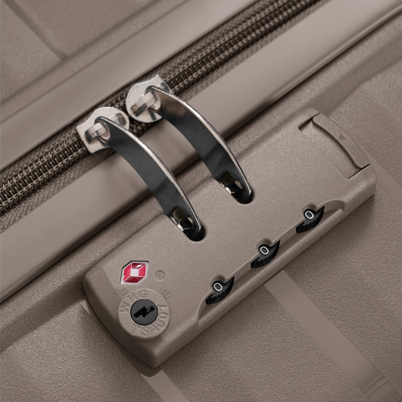 Ensemble de valise rigide à roulettes 3 pièces de qualité supérieure avec verrou TSA, Marron clair