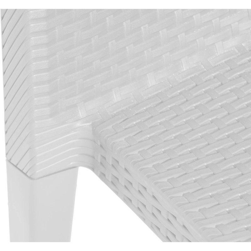 Emanuele Outdoor Chair For Dining Table, Garden Seat, Rattan Effect Outdoor Armchair, 48X55H86 Cm, White
