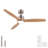 Modern 52" 3-Blades Indoor Brushed Nickel Solid Wood Ceiling Fan With LED Light, Quite DC Motor and Remote Control-1126380626-1126380627-1126380653