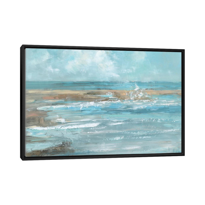 «Breaking Waves», impression sur toile, H 18 po x l 26 po x P 1,5 po, Toile avec cadre noir, Pas de tapis