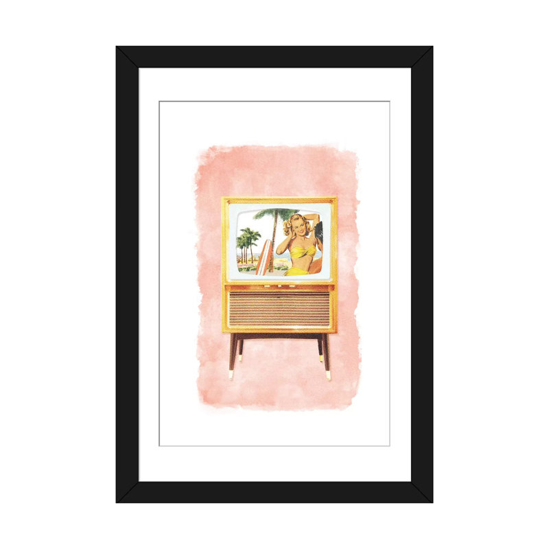 « tv rackable », reproduction d’impression sur toile, Papier d'art encadré noir, H 32 po x l 24 po x P 1 po, Blanc