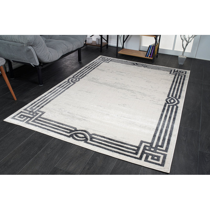 Tapis gris / noir Christhelm, Tapis de couloir 2 pi 7 po x 9 pi 11 po