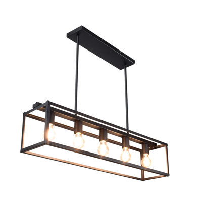 Luminaire suspendu pour îlot de restaurant en fer forgé de style industriel