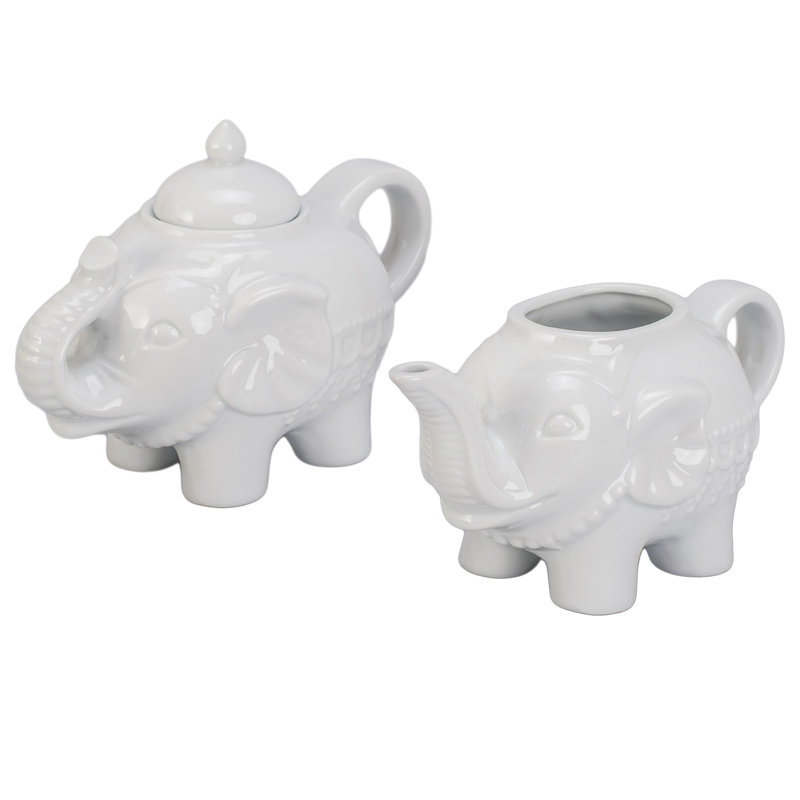 BIA Cordon Bleu 2pc Porcelain Elephant Sugar and Creamer Set