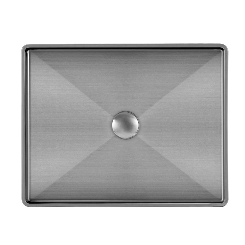 Whitehaus 10 gauge frame, 21" Rectangular Above Mount Basin With Matching Drain, Gunmetal