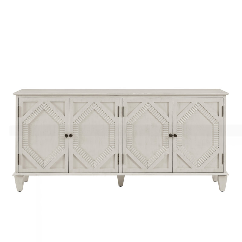 65.2" Mid Century Modern Sideboard Buffet Cabinet with Storage, Antique White
