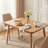 Natural Solid Oak Extendable Dining Table with Round Corners, Telescopic Design for 6-8 People