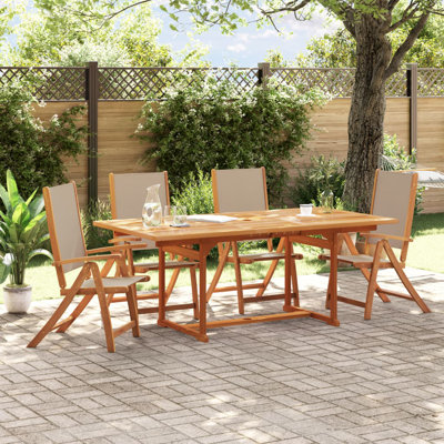 17-4 Sling Garden Chair With Cushion Folding Chair Set