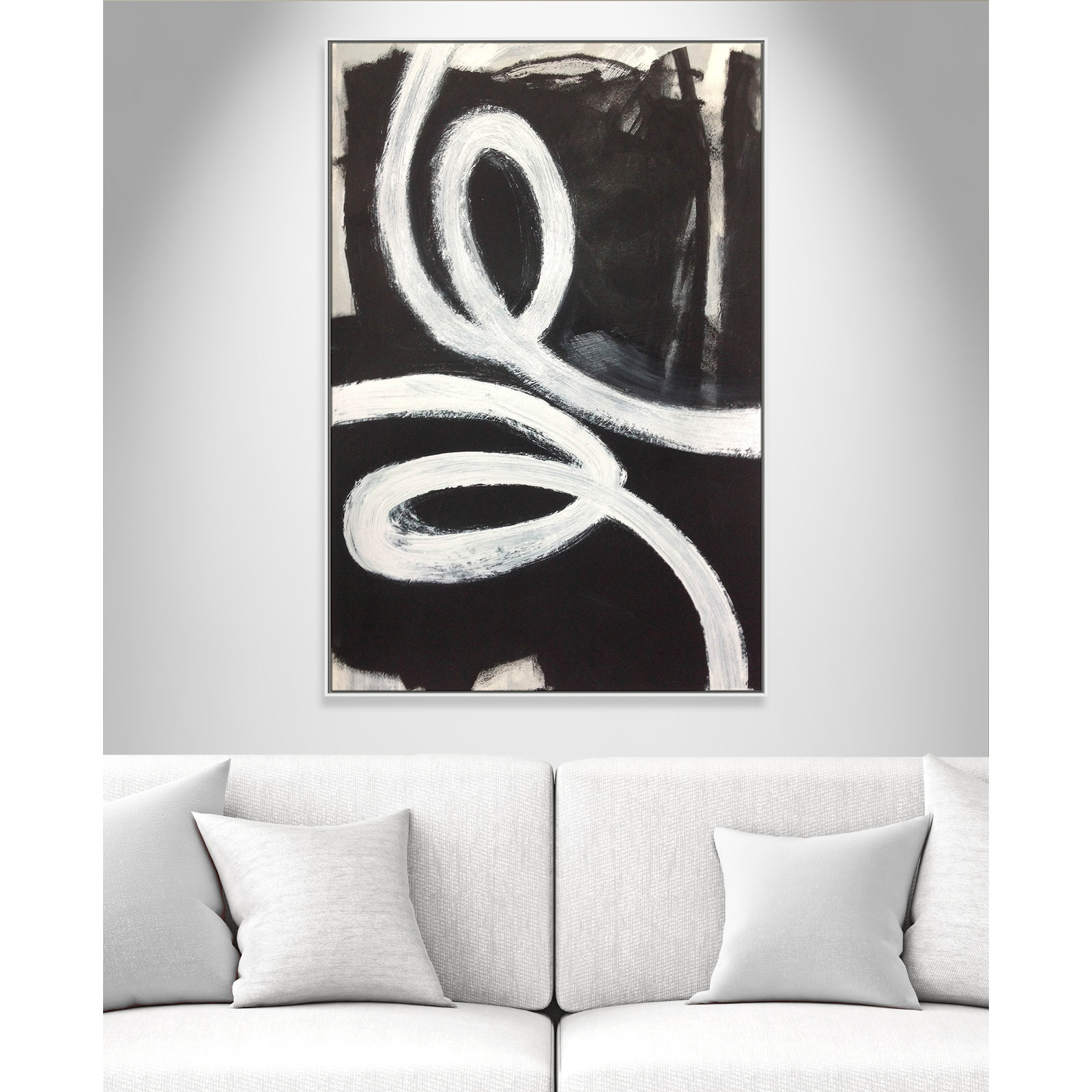Ansonia Swirly Swirls I by , No, White Floater Framed, 61.5" H x 41.5" W x 2" D