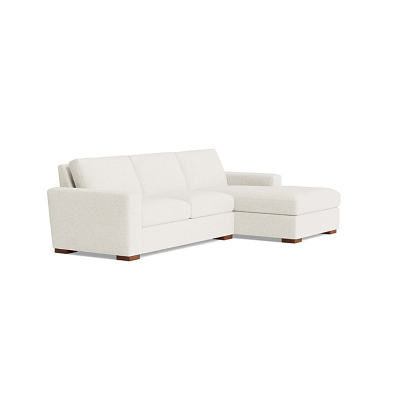 Couch Potato Chaise Sectional, Right Hand Facing, Performance Velvet - Ivy