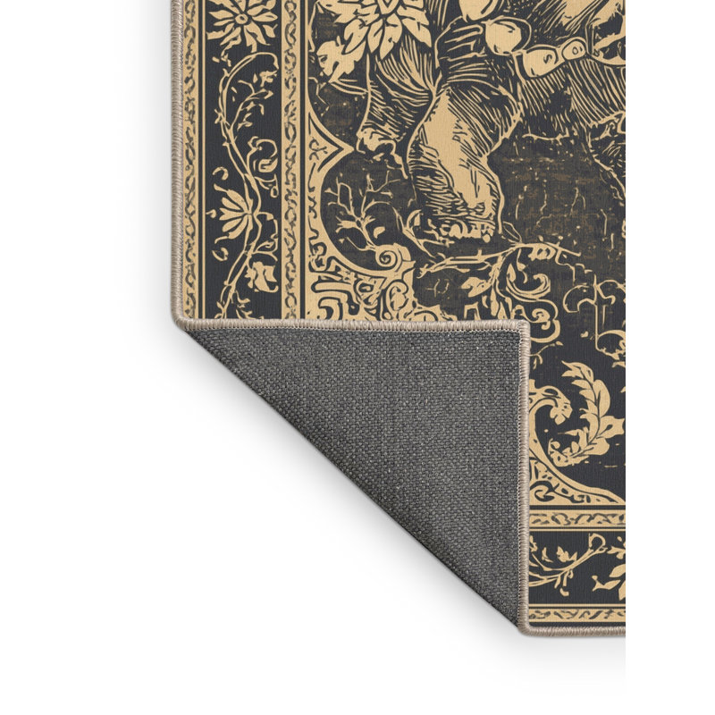 Tapis oriental doux et moelleux en cueva Triceratops, 7 x 10