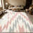 1PC Blush Pink and Grey Geometric Chevron Zigzag area rugs for Living Room, Soft and Comfortable, Suitable for all seasons, easy-to-maintain, machine washable Indoor floor mat, Under Table Farmhouse suitable for dining table, bedroom, entryway,-805491438