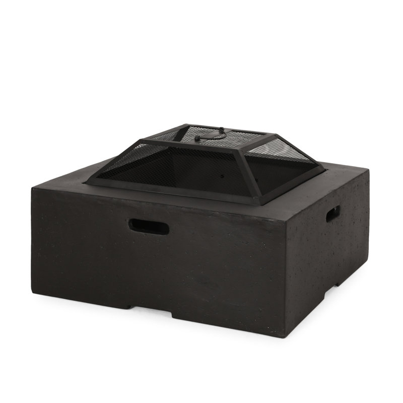 Dark Gray Magnesium Oxide Fireplace - 29" Square, Wood Burning, Outdoor Delight Spot, 29.71 In. X 17.08 In., 53.55 Lb Square Burning Unit Oxide, Relaxation Center, Depth, Width, Height,
