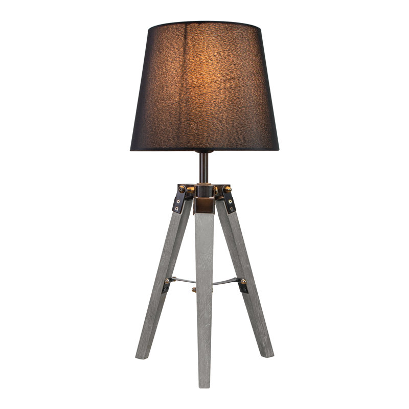 Wood Tripod Lamp, Black