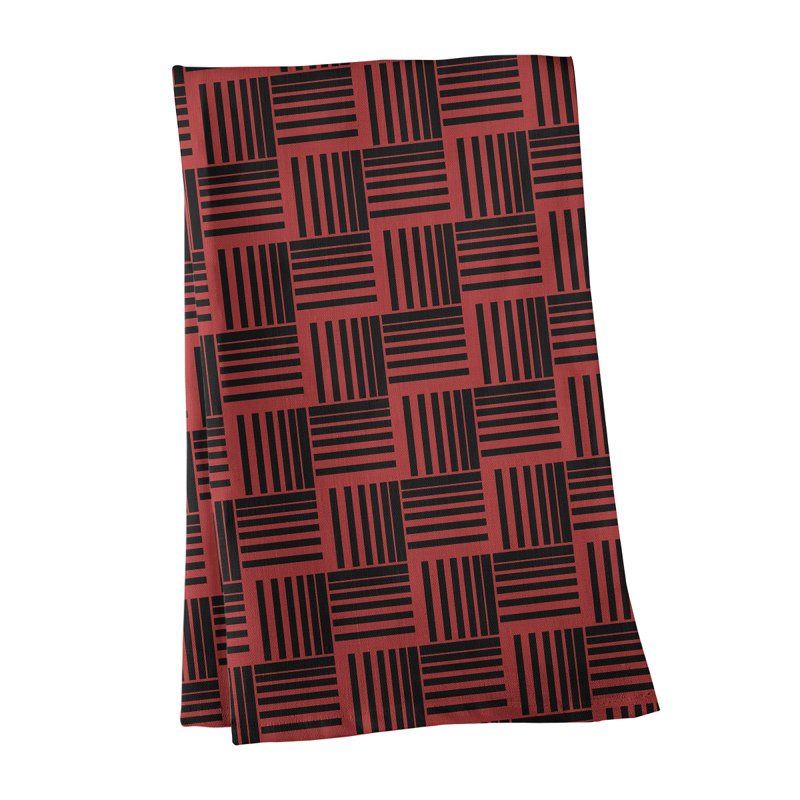 Jaya Tea Towel Kitchen Towel, Red/Black, Cotton Twill