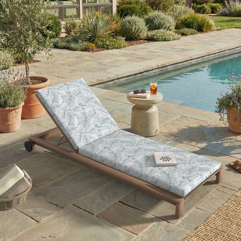 Outdoor Chaise Cushion With Sunbrella Fabric, 24" W x 73" D, Sunbrella® Calm Laurel