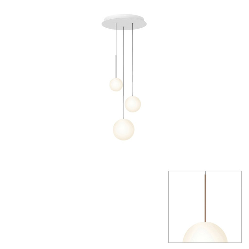 Lustre suspendu sphère Bola, Or rose, H 109 po x l 17 po x P 17 po