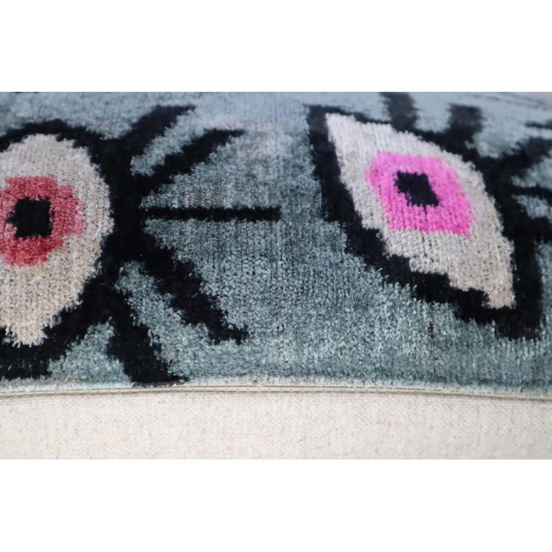 Velvet Rectangular Pillow Cover & Insert, Gray/Black