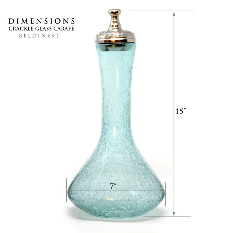Carafe en verre de grésillement 70 oz à la main Hemenway, Turquoise