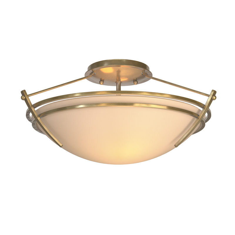 Plafonnier semi-encastré 16,4 po Tryne, Sable, Laiton moderne