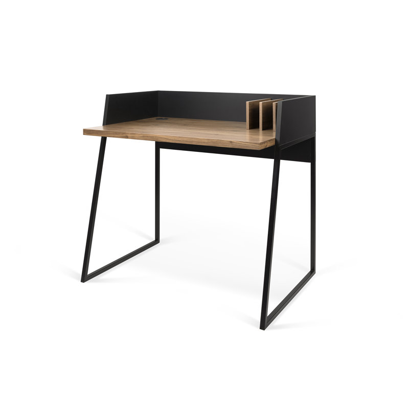 Desk, Walnut/Pure Black