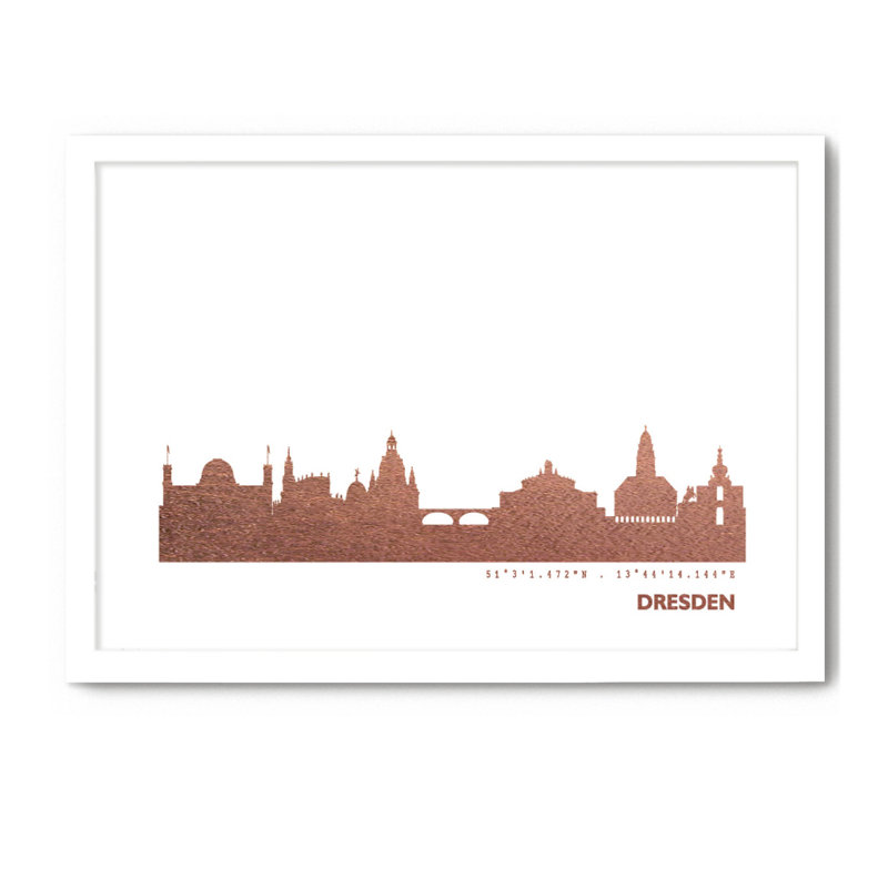 Dresden Dresden Skyline - Single Picture Frame Print, 33cm H x 43cm W x 4cm D