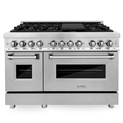 Cuisinière à carburant double Legacy avec plaque de cuisson à 6 brûleurs et four électrique avec porte de 36 po ZLINE