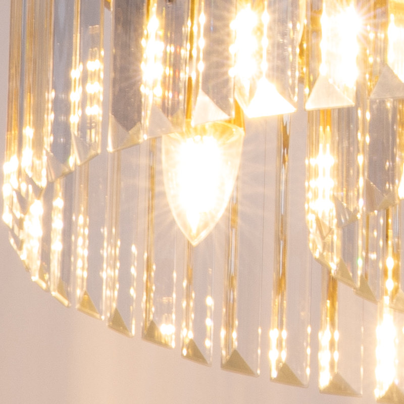 Lustre tambour 6 lumières Eshmaal, H 7 po x l 21,6 po x P 21,6 po, Or