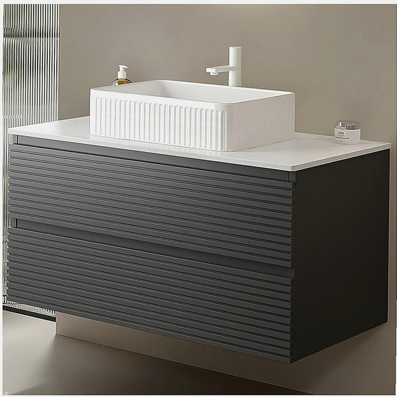 Armoire murale en contreplaqué 36 "sans bassin, gris, 36"