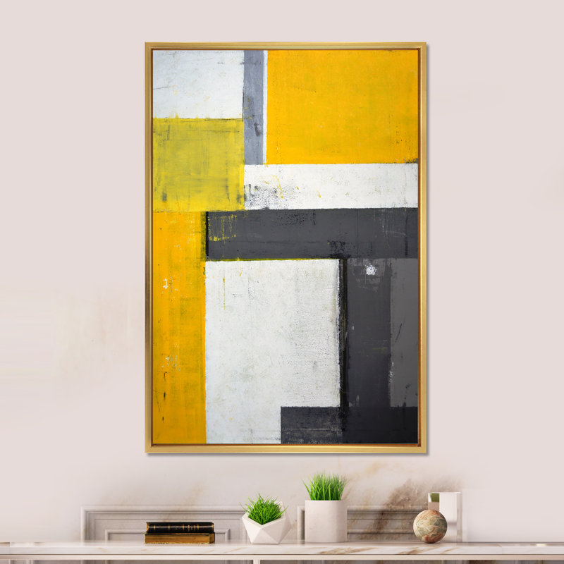 Art moderne gris et bleu II 2PT47778, H 36 po x l 24 po x P 1 po, Cadre doré