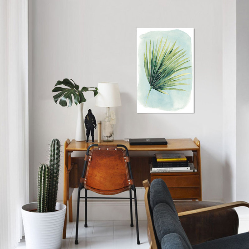 «Paradise Palm Leaves II», impression sur toile, H 18 po x l 12 po x P 1,5 po, Toile tendue, Pas de tapis