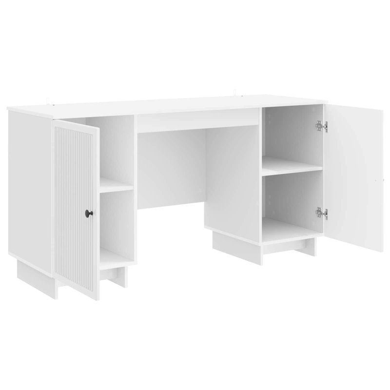 Credenza Desk, High Gloss White