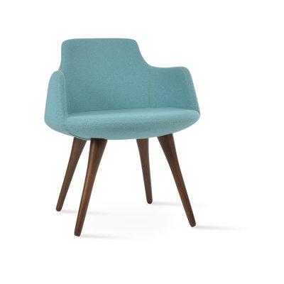 Dervish Upholstered Dining Chair with Solid Beech Wood Legs