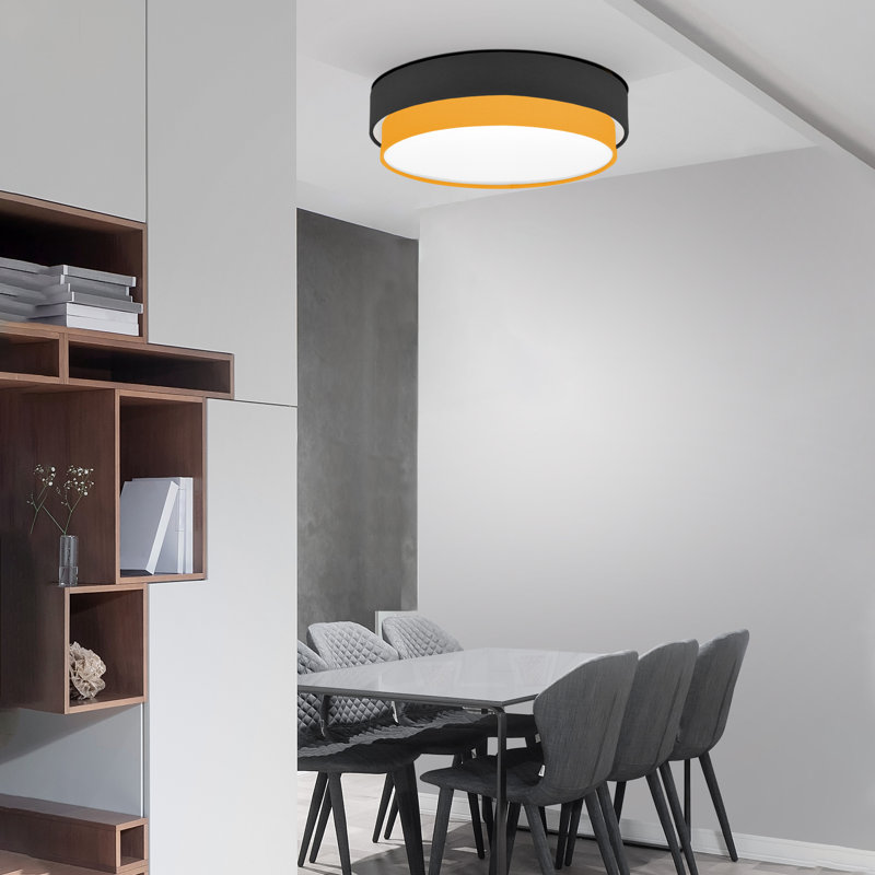 Avory Flush Mount, Black / Yellow