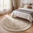 4' Round Medallion Stain-Resistant Beige Area Rug-1598975963