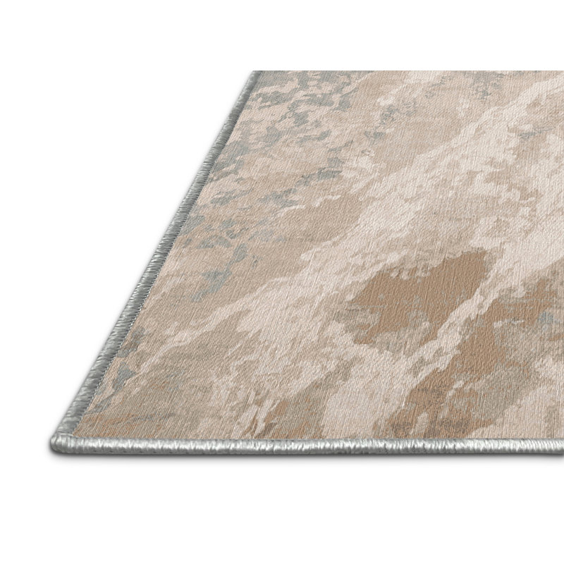 Tapis beige lavable à la machine, Rectangle 4 pi x 6 pi